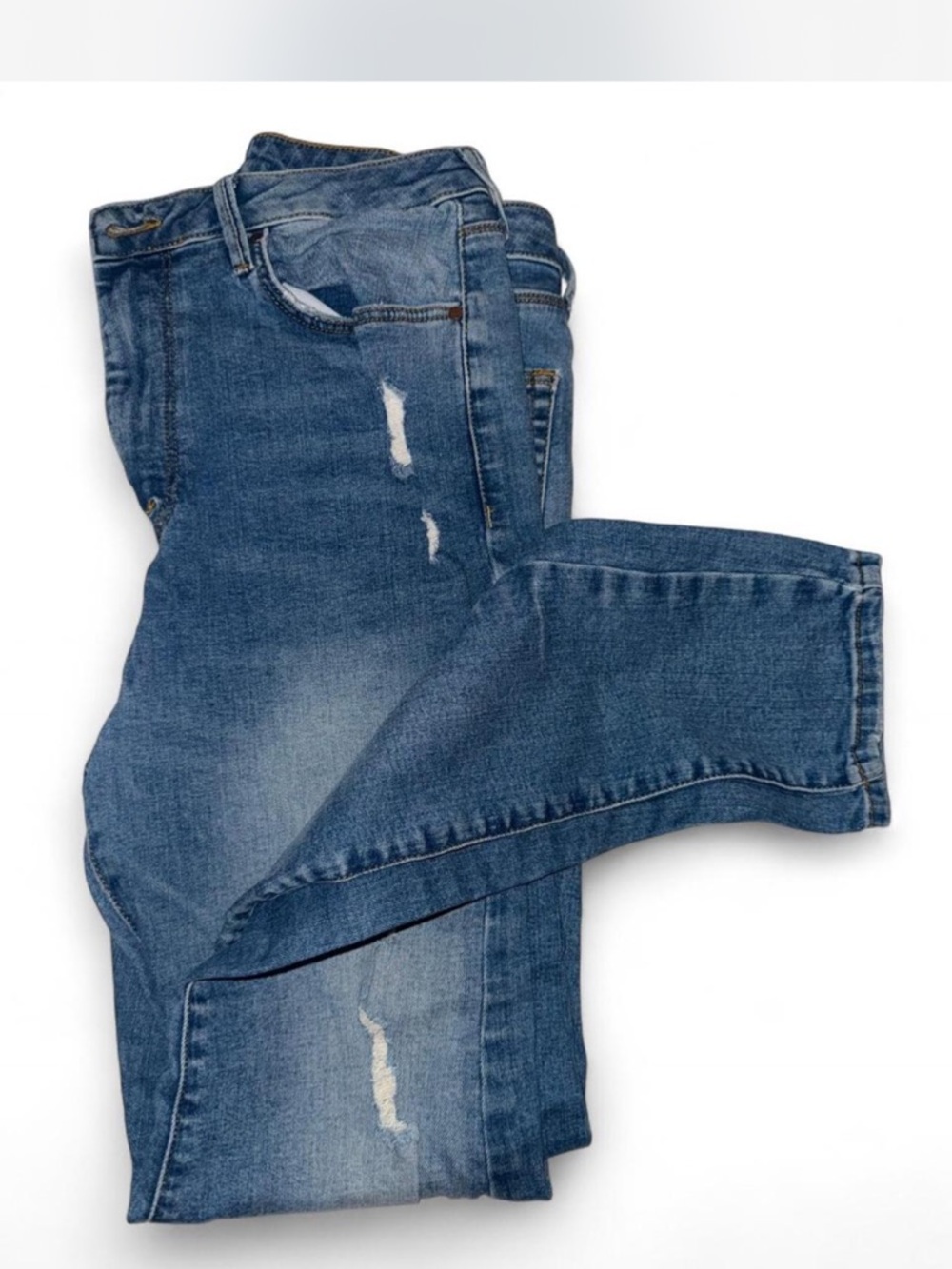Women’s Blue Distressed Denim Jeans
